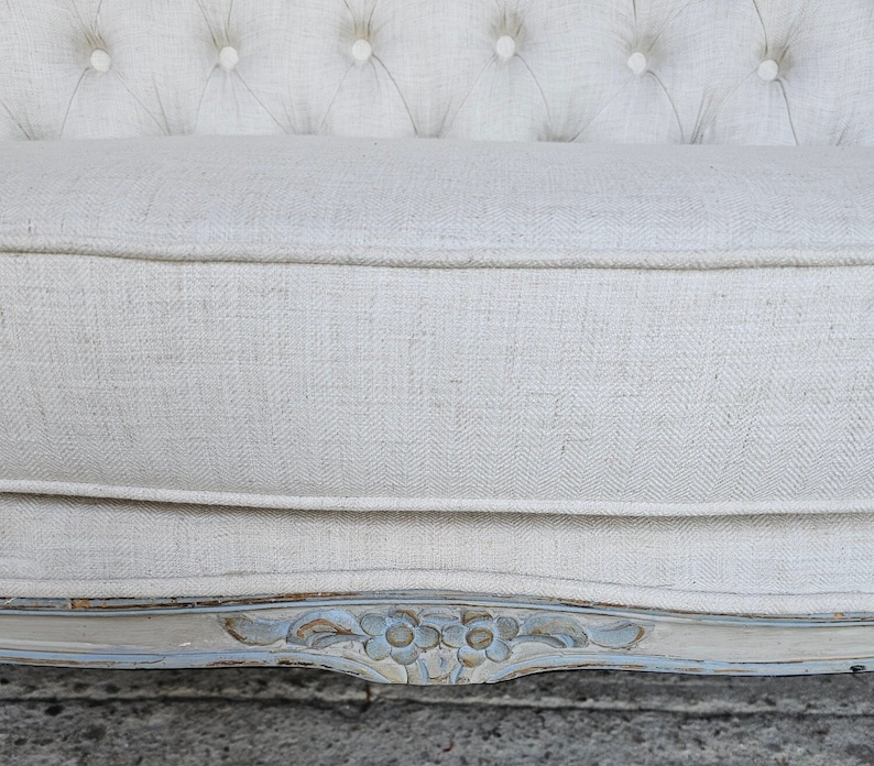 Vintage French Style Settee, Love Seat, Circa 1930s, Newly Reupholstered, image 10