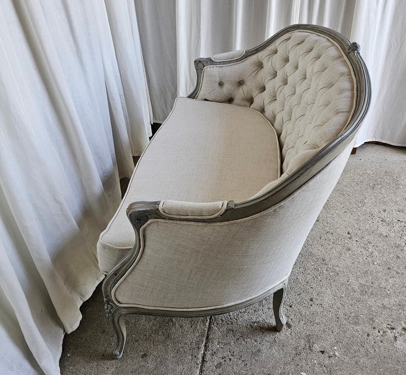 Vintage French Style Settee, Love Seat, Circa 1930s, Newly Reupholstered, image 7