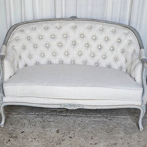 Vintage French Style Settee, Love Seat, Circa 1930s, Newly Reupholstered, image 3