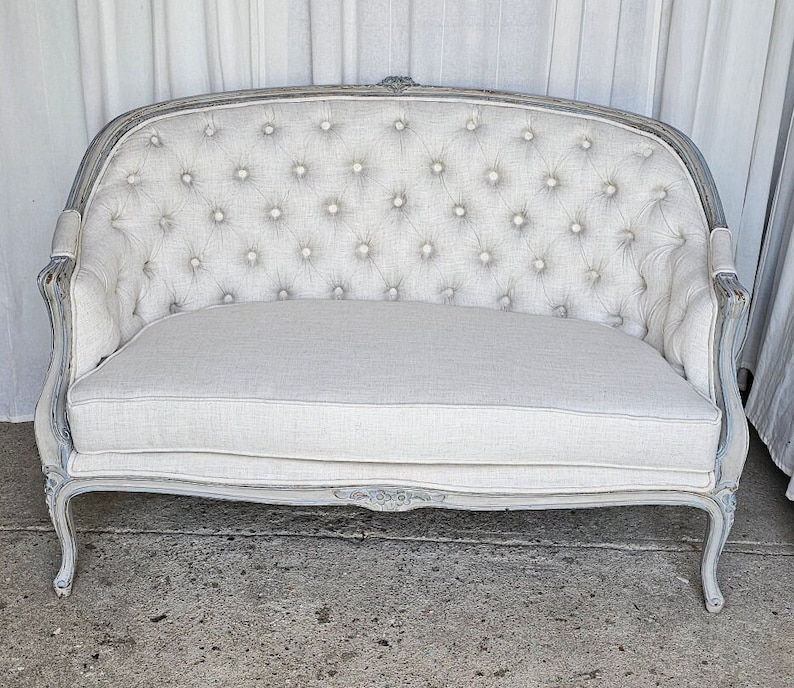 Vintage French Style Settee, Love Seat, Circa 1930s, Newly Reupholstered, image 3