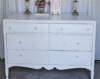 Vintage Dresser, Paris Apartment, White Romantic Style, Circa 1930's