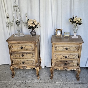 Italian Walnut Nightstands - Oak Bedside Tables - Piemonte&#39;s Style