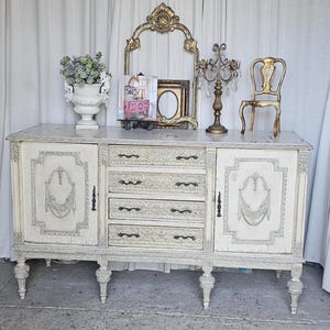 Antique Sideboard Cabinet, Circa 1900s, Worn, Antique Look,