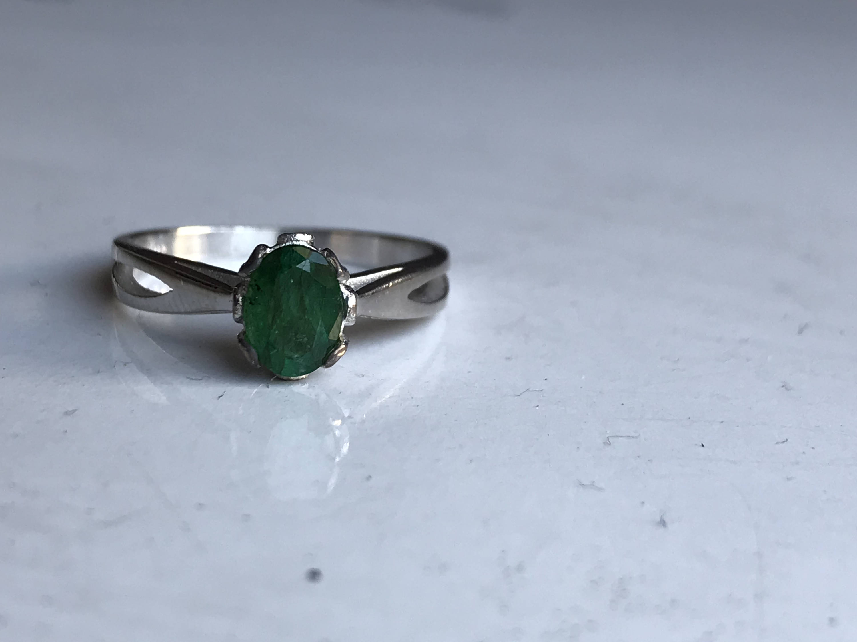 AAA quality natural dark green emerald ring for women in 925 Etsy