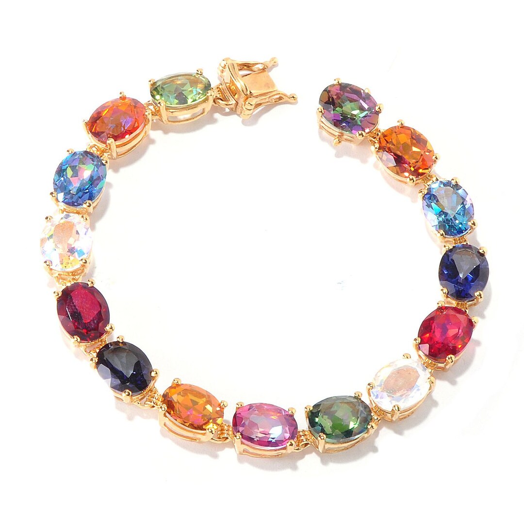Buy Multi Stone Bracelet in 18k Solid Gold for Women Online in India Etsy