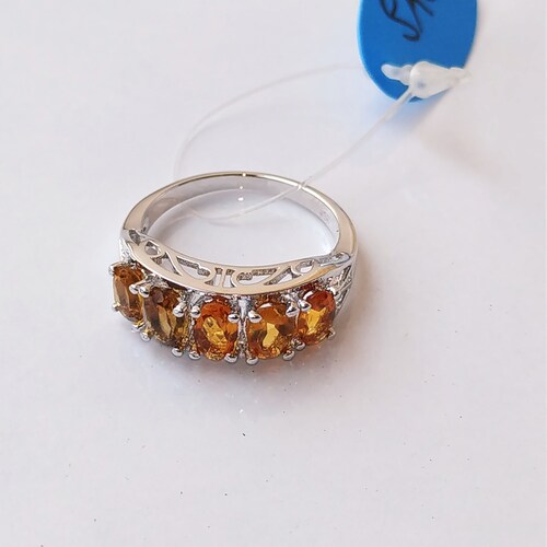 Natural shops golden topaz ring in 925 sterling silver