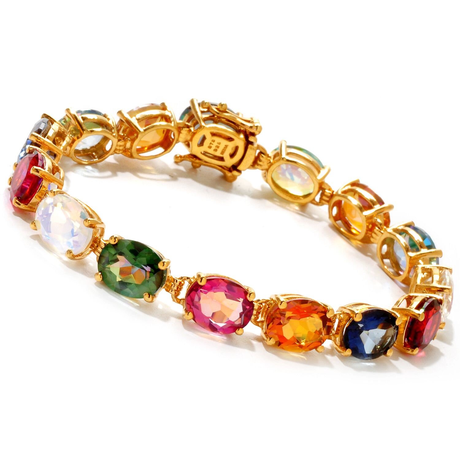 Multi stone bracelet in 18k solid gold for women Etsy