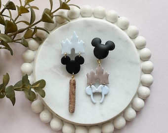 Magic Mouse Stacked Dangle Earrings | Magic Castle | Magic Mouse Earrings | Disney Stud Earrings | Handmade Earrings