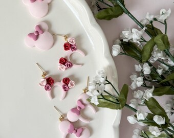 Magic Mouse Valentine’s Day Earrings | Disneyland Dangles | Magic Mouse Earrings | Disney Stud Earrings | Handmade Earrings