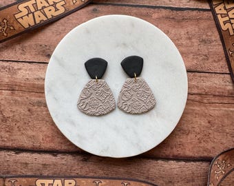 Space Saga Dangle Earrings | Space Droid Earrings | Star Wars Dangle Earrings | Handmade Clay Earrings