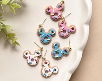 Magic Mouse Donut Dangle Earrings | Disneyland Dangles | Magic Mouse Earrings | Disney Park Snack Earrings | Handmade Earrings