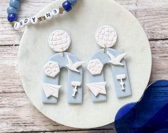 Swiftie Arch Dangle Earrings | Mirrorball Dangles | Seagul Albatross Arch Earrings | Paper Airplane Earrings | 1989 Dangle Earrings