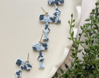 Eras Hydrangea Stage Dangle Earrings | Floral Earrings | Swiftie Earrings | Eras Tour Stage Dangles | Handmade Clay Earrings