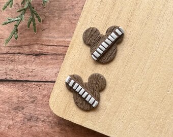 Chewey Magic Mouse Earrings | Wookiee Mickey | Handmade Clay Earrings | Chewbacca Clay Earrings