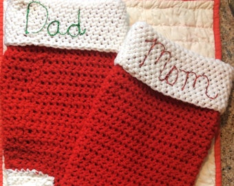 Knitted Mom & Dad Stockings