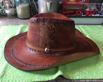 leather hillbilly hats for sale