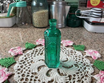Diamond Pattern Green Bottle