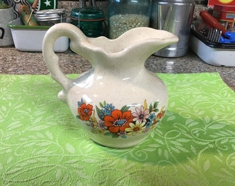 Flowered Ceramic Pitcher