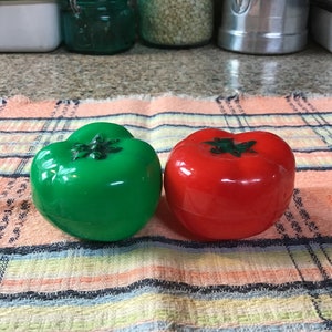 Plastic Tomato Salt & Pepper Shakers