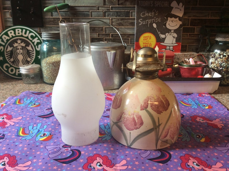Hurricane Lamp Ceramic /& Glass