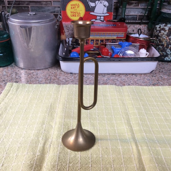 Copper Trumpet Candle Stick