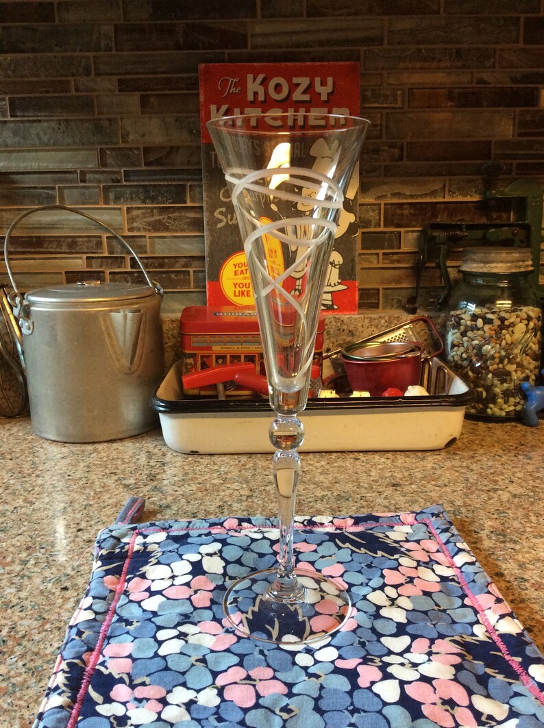 Champagne Glass Etched