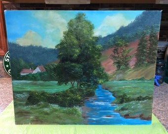 Painted Picture / River / Trees