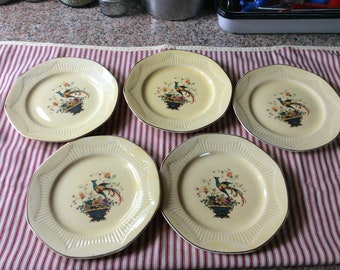 Yellow Peacock/ Salad Plates