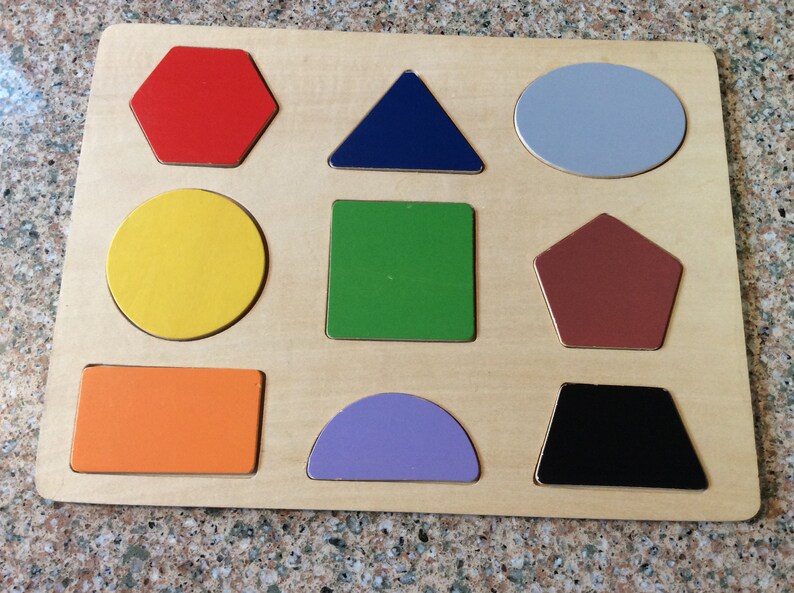 Wood Shapes Puzzle | Etsy