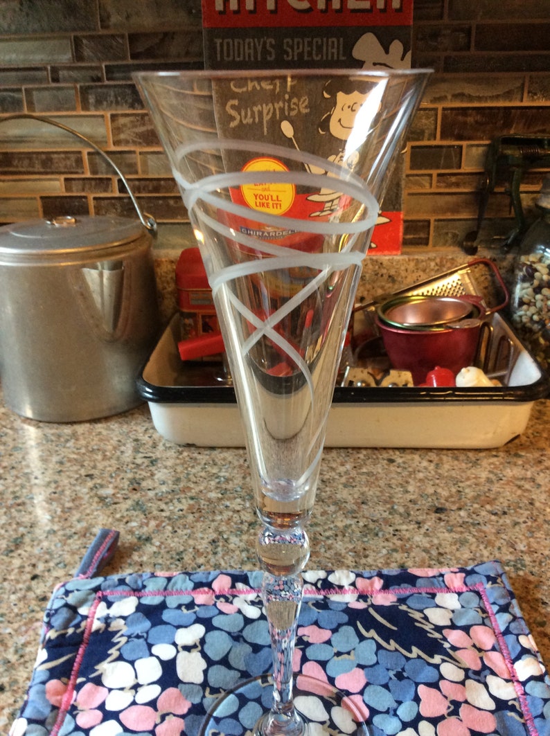 Champagne Glass Etched