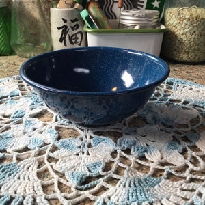Blue Speckled Enamel Bowl