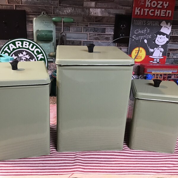 Metal Canister Set Etsy