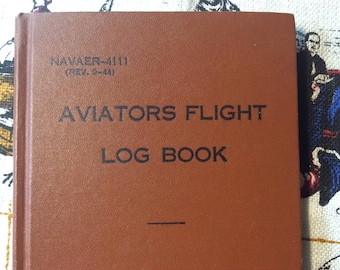 Aviators Flight Log Book / 1945