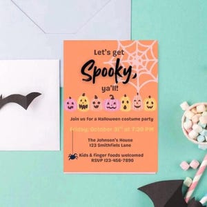 Let’s Get Spooky Ya’ll Halloween Invitation | Southern  Fall Invite | Halloween Costume Party | Halloween Party Invitation | Editable