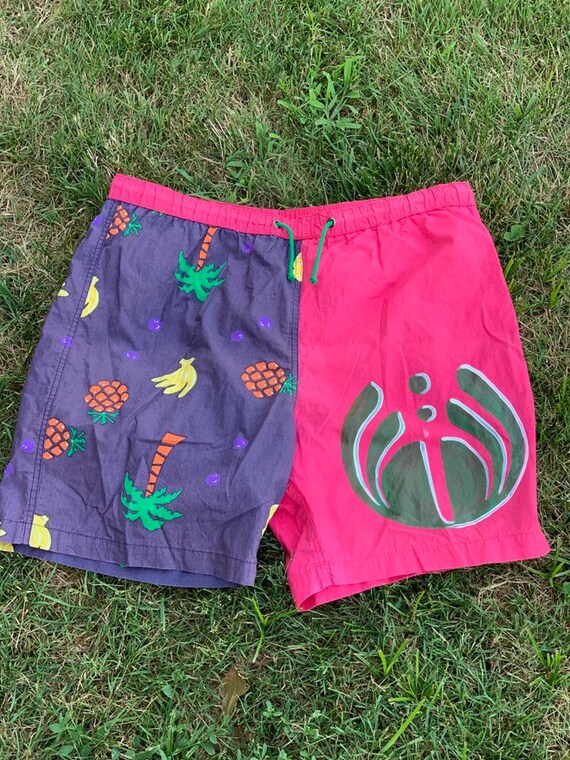 pink banana swim trunks