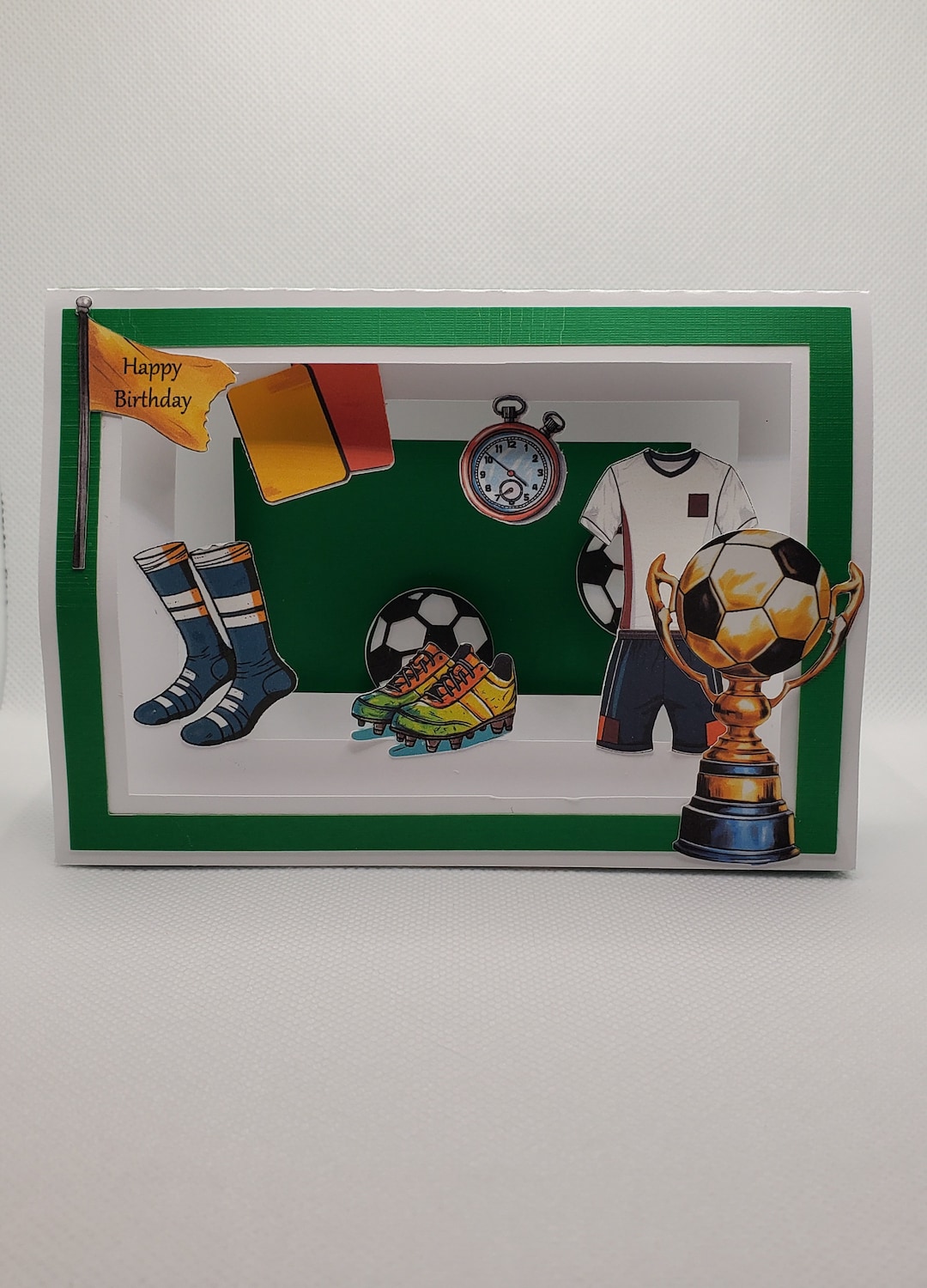 Soccer Ball Shadow Box Birthday Card Etsy