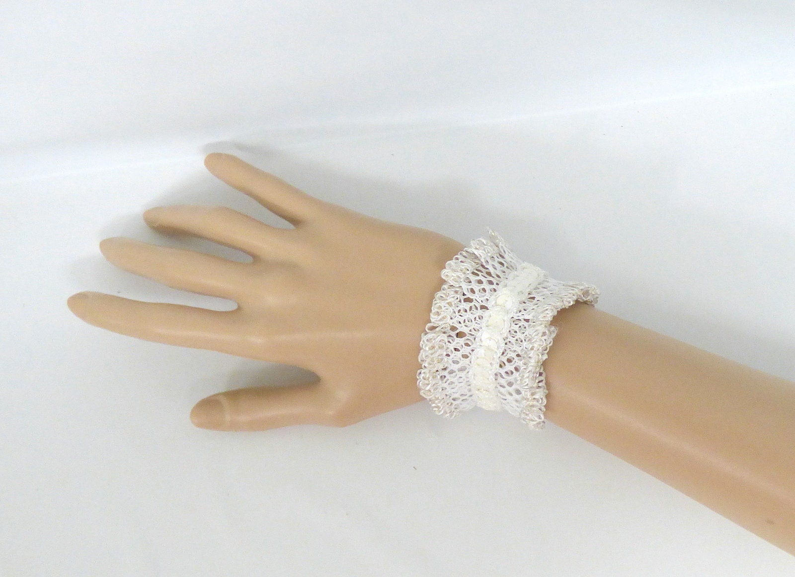 BRIDAL CUFFS fabric cuff fiber jewelry wrist band made in Etsy