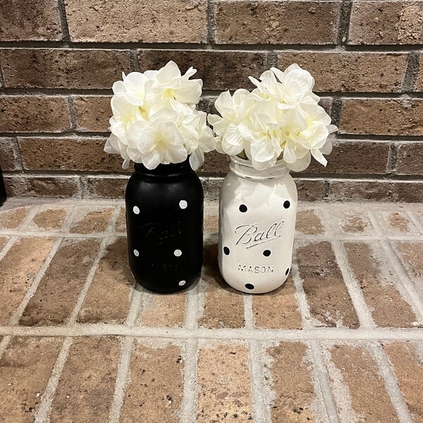 Polka Dot Mason Jars Etsy