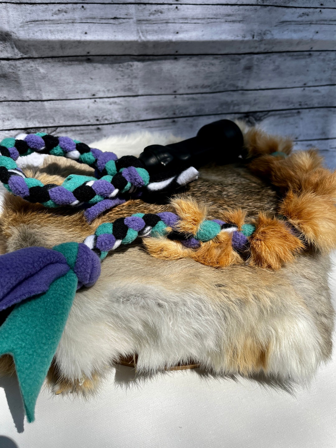 Large Udder Tug W/ Rabbit Fur Tug Toy, Training Toy, Performance Dog