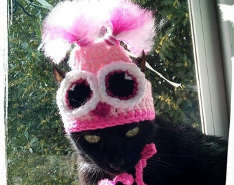 Sombreros para gatos/Sombrero de búho para gato/Disfraz de gato/Disfraz de mascota/Boina para gato/Traje de gatito/Traje de gato/Accesorios para gatos/Disfraz de mascota/Sombrero de ganchillo