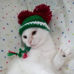 Mützen für Katzen Weihnachtsmütze für Katze Katzenkostüm Beret Mütze für Katze Kitty Outfit Katzenoutfit Katzenaccessoires Katzenaccessoires Häkelmütze