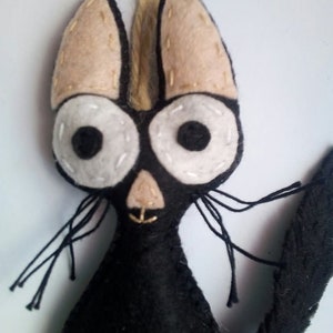 Black cat ornament/Halloween black cat/Felt black cat/Halloween ornaments