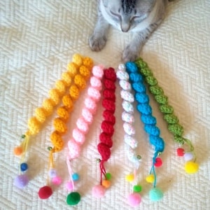 Curly cat toys/Crocheted curly cat toy/Cat toys/Crochet cat toy