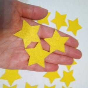 Felt stars set of 25/Yellow felt stars/Die cut felt stars/Christmas stars/Felt stars