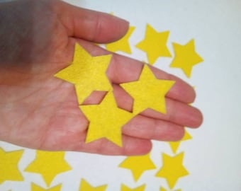 Felt stars set of 25/Yellow felt stars/Die cut felt stars/Christmas stars/Felt stars