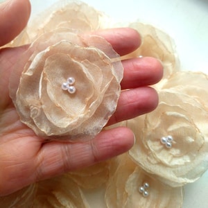 Organza flower appliques Fabric flowers  Handmade flowers Hair accessories Flower crafts
