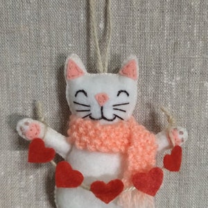 Cat ornament Valentine cat ornament Valentine ornaments Valentine decor image 3