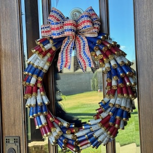Antique Patriotic Recycled Empty Shotgun Shell Oval Wreath