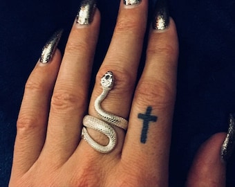 Limited Steal Deals | Silver Snake Ring for Women | Sterling Silver Statement Ring | Serpent Viper Ring | Gothic Art Deco | Anniversary Ring
