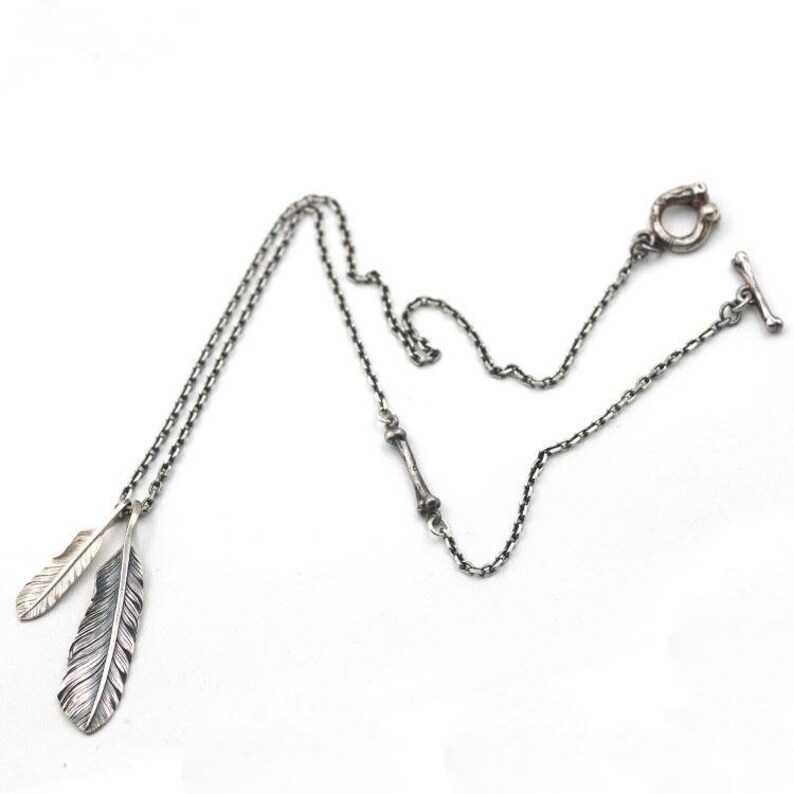 Silver Feather Necklace Tribal Charm Eagle - Silver Eagle Feather Pendant Silver Feather Necklace Tribal Charm Eagle - Silver Eagle Feather Pendant